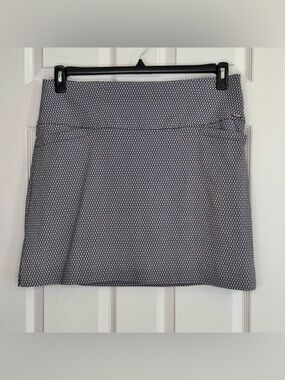 Black & White Geometric Print Casual Activewear Gold Pickleball Skirt/Skort XL